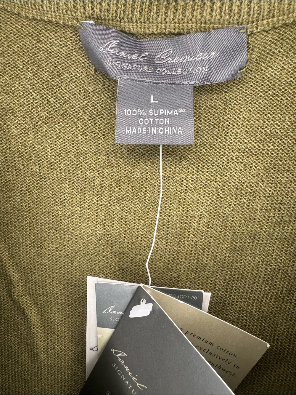 Daniel Cremieux Olive V-Neck Sweater Vest - Picture 4 of 5